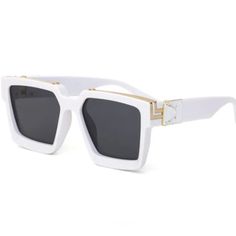 Fair Offers Accepted White Sunglasses Unisex Modern White Sunglasses For Day Out, Elegant White Sunglasses For Vacation, White Sunglasses With Uv Protection For Day Out, Modern White Sunglasses For Vacation, Chic White Sunglasses For Vacation, Chic White Sunglasses For The Beach, Chic White Sunglasses For Spring, White Sunglasses For Summer Day Out, Casual White Sunglasses For Party