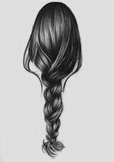 a drawing of a woman's head with her hair in a fishtail braid