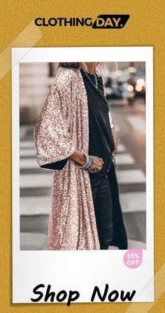 Stylish Party Sequined Cardigan Jacket Chic Long Sleeve Sequined Cardigan, Glamorous Outerwear For Spring Date Night, Chic Sequined Cardigan, Chic Fall Party Cardigan, Chic Fall Cardigan For Party, Chic Holiday Outerwear For Night Out, Chic Party Outerwear For Winter, Trendy Sequined Outerwear For Party Season, Chic Holiday Party Outerwear