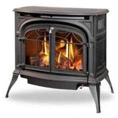 an image of a stove that is in the shape of a fire place with flames coming out