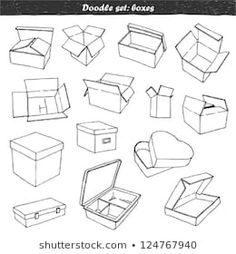 a bunch of boxes that have been drawn