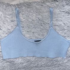 Pale Blue Knitted Strappy Crop Top ***Never Worn Any Questions? Leave A Comment! Chic Blue Seamless Crop Top, Trendy Blue Ribbed Crop Top, Blue Seamless Trendy Crop Top, Blue Seamless Knit Tops, Casual Blue Knit Crop Top, Strappy Crop Top, Pale Blue, Little Things, Color Blue