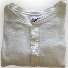 Nwot J.Crew X Homespun Knitwear L/S Old-Timer Henley In White, Xl White Waffle Knit Top With Relaxed Fit, Classic Fall Waffle Knit Tops, Classic Cotton Henley For Spring, Ribbed Cotton Long Sleeve Henley, Ribbed Long Sleeve Cotton Henley, Winter Cotton Waffle Knit Henley, Classic Winter Cotton Henley, Classic Cotton Henley For Winter, White Relaxed Fit Cotton Henley