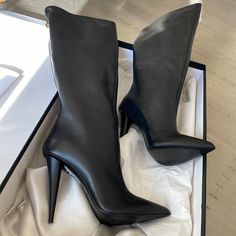 Brand New With Box And Dustbag Guaranteed Authentic Size 37.5 Zipper Is For Decor Only And These Boots Are Slip On Boots Black Sock Boots, Giuseppe Zanotti Boots, Leather Leggings Fashion, Chic High Heels, Luxury Boots, Leather Thigh High Boots, Shoes Heels Classy, Zanotti Shoes, Shoes Sneakers Nike