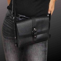 Edgy Black Belt Bag For Everyday Use, Edgy Black Belt Bag For Everyday, Black Shoulder Bag With Waxed Finish For On-the-go, On-the-go Black Shoulder Bag With Waxed Finish, Black Waxed Crossbody Bag, Black Waxed Finish Crossbody Bag, Upcycled Inner Tubes, Over The Shoulder Bag, Over The Shoulder Bags