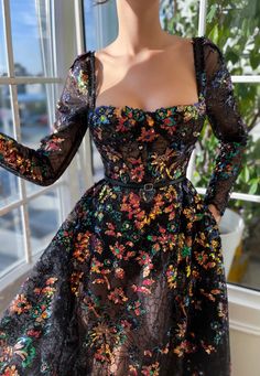 Black Swan Mosaic Gown | Teuta Matoshi Teuta Matoshi Gown, Teuta Matoshi Dresses, Colorful Gown, Teuta Matoshi, Roman Mosaic, Gowns Dresses Elegant, Piece By Piece, Long Frocks, Fantasy Gowns