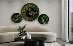 Emerald Green and Gold Leaf Abstract Set of Three Paintings on round canvas,Textured painting, Round Сanvas art, Large wall art, Modern Art, Artwork for Home, Office painting by Victoria Stepanovska by Victoria's Art Design on Etsy. I can offer Original Oil Painting Abstract on canvas, Wall Art, Gallery Wrap and Stretched Canvas. 100% hand painted oil painting on artist grade. Real Oil Paints, Real Art. Each oil painting is created by hand using only the finest canvas and oil paints available!