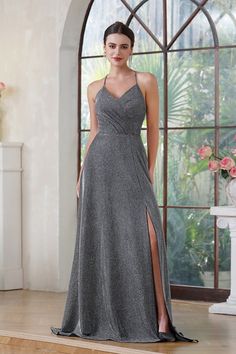 Fabric: Lurex Fabric ;   Silhouette: A-line;   Neckline: V-neck;   Hemline/Train: Floor-Length;   Embellishment: Lurex Fabric;   Sleeve: Sleeveless;   Waist: Natural;   Back Style: Zipper;   Built-In Bra: Yes;   Shown Color: Silver;   Season: Spring; Summer; Fall; Winter; Flower Girl Dresses Mermaid, Glitter Prom Dress, Silk Prom Dress, Cheap Formal Dresses, Evening Dress Long, Lace Applique Wedding Dress, Prom Dresses Long Mermaid, Prom Dresses With Pockets, Grey Dresses