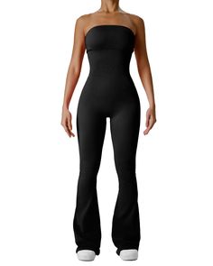 PRICES MAY VARY. 【Comfortable and Supportive Fabric】Made from 90% Nylon and 10% Spandex, this ribbed jumpsuit offers high elasticity and breathability. 【Enhanced Tummy Control】Designed with ribbed textured contours, this elastic yoga jumpsuit shapes your body without being see-through. 【Versatile and Stylish】Perfect for casual wear or active lifestyles, these jumpsuits are suitable for daily use. 【Secure Fit】Ribbed ensure a personalized fit, while the triangular crotch design offers freedom of m Lounge Wear Black Women, Black Jumpsuit Outfit Fall, Jumpsuit Outfit Fall, Lounge Wear Black, Black Jumpsuit Outfit, Shein Jumpsuit, Youtuber Dr, Ribbed Jumpsuit, Dr Wardrobe