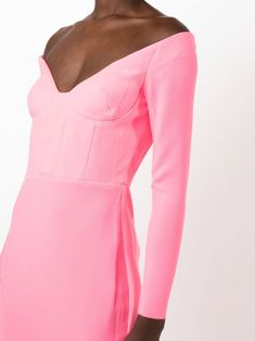 Pink Fitted Knee-length Off Shoulder Dress, Spring Long Sleeve Midi Dress With Structured Shoulders, Pink Off-shoulder Midi Cocktail Dress, Pink Off-shoulder Midi Dress For Formal Occasions, Pink Off-shoulder Midi Dress For Formal Events, Long Sleeve Off Shoulder Dress For Cocktail, Spring Off-shoulder Dress With Structured Shoulders, Pink Midi Length Long Sleeve Party Dress, Long Sleeve Midi Dress With Structured Shoulders For Cocktail