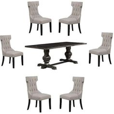 a set of six chairs and a table