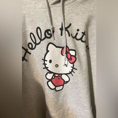 New Unused Hello Kitty Hoodie Hello Kitty Print Winter Hoodie, Hello Kitty Print Hooded Hoodie For Winter, Hello Kitty Print Hooded Winter Hoodie, Casual Hello Kitty Hooded Sweatshirt, Casual Hooded Hello Kitty Sweatshirt, Casual Hooded Sweatshirt With Hello Kitty Print, Casual Pink Hoodie With Cartoon Print, Cute Hello Kitty Hoodie For Streetwear, Cute Hello Kitty Print Hoodie For Streetwear