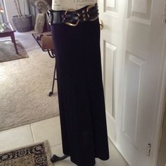 Exclusively Misookblack Maxi Skirt, 100% Acrylic, Elastic Waist, Nwot. Belt Sold Separately. Black Full-length Relaxed Skirt, Black Full-length Skirt For Night Out, Black Full Length Skirt For Night Out, Full Length Black Skirt For Night Out, Black Full-length Lined Maxi Skirt, Chic Black Stretch Maxi Skirt, Chic Black Full-length Maxi Skirt, Black Full-length Maxi Skirt For Night Out, Casual Full-length Maxi Skirt For Night Out