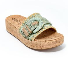 Slide into these summery sandals and enjoy the comfy feel and cute look. A raffia band with a buckle detail makes them ideal for those warm weather outings. From Earth Brands Footwear. Adjustable Buckle Footbed Sandals For Vacation, Adjustable Buckle Closure Footbed Sandals For Vacation, Casual Wedge Sandals With Buckle For Vacation, Summer Beach Footbed Sandals With Woven Sole, Summer Wedge Sandals With Adjustable Buckle, Summer Wedge Sandals With Buckle Closure For Beach, Adjustable Buckle Closure Summer Wedge Sandals, Adjustable Buckle Wedge Sandals For Vacation, Adjustable Buckle Closure Wedge Sandals For Vacation