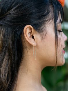 Warm like the sun and glowing like honey, these citrine ear threaders are the sunny gem to brighten your day. Featuring dainty round citrines with a checkerboard cut, rich in their yellow hue, serving as a spark for your creativity. With these threader earrings, you'll find joy and sunshine everywhere you go. Citrine is a November birthstone. To create an ear stack, pair these yellow gemstone earrings together with simple citrine earrings. Minimalist Yellow Sterling Silver Jewelry, Everyday Round Citrine Jewelry, Everyday Citrine Jewelry, Yellow Gold Threader Earrings As A Gift, Yellow Gold Threader Earrings For Gift, Silver 14k Gold Threader Earrings As Gift, Hypoallergenic Sterling Silver Linear Earrings In Yellow Gold, Everyday Yellow Gold Citrine Jewelry, Adjustable Citrine Jewelry