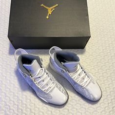 Brand New, Never Worn, With Box White Jordan Shoes With Perforations, White Jordan Shoes With Speckled Midsole Lace-up, White Synthetic Jordan Shoes With Laces, White Lace-up Jordan Shoes With Speckled Midsole, White Synthetic Jordan Shoes With Perforations, Jordan Horizon, Jordan Dub Zero, Jordan 11 Jubilee, Jordan 12 Taxi