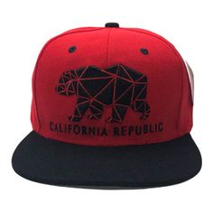 California Republic Men's Adjustable Hat Snapback Cap Red Six-panel Trucker Hat For Outdoor, Red Six-panel Trucker Hat For Streetwear, Red Baseball Cap Snapback For Outdoor, Red Snapback Fitted Hat For Outdoors, Adjustable Red Six-panel Trucker Hat, Red Adjustable Six-panel Trucker Hat, Red Snapback Baseball Cap For Outdoor, Casual Red Six-panel Trucker Hat, Red Six-panel Fitted Hat For Streetwear