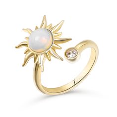 BOGO 40% OFF (Code: H40) Adjustable Round Jewelry With Sun Design, Adjustable Celestial Crystal Open Ring, Adjustable Round Sun Design Jewelry, Adjustable Open Ring With Sun And Moon Design, Adjustable Celestial Opal Ring, Adjustable Sun And Moon Design Jewelry For Promise Ring, Adjustable Sun And Moon Open Ring, Spiritual Open Ring With Sun And Moon Design, Adjustable Sun And Moon Design Promise Rings