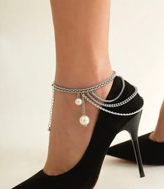 Silver pearl shoe Chain Shoe Chain, Pearl Shoe, Pearl Shoes, Palm Beach Fl, West Palm Beach, West Palm, Silver Pearls, Palm Beach, Etsy Accessories