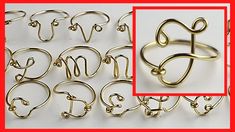 Wire Initials Letters, Letter Wire Ring, Paperclip Rings, Wire Pendant Tutorial, Heart Paperclip, Diy Rings Tutorial, Wire Rings Tutorial, Diy Wire Rings, Wire Letters