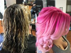 hot pink to pastel bubblegum pink rooty balayage ombre fashion color by Cheyenne Daniels in Redding, CA at Modern Muse Salon Dark Pink To Light Pink Hair, Ombré Pink Hair, Underhair Color, Hot Pink Balayage, Pink Tips Hair, Rooty Balayage, Medium Ombre Hair, Pink Hair Ideas, Hair Mascara