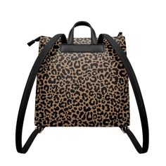 Introducing our Toffee Leopard PU Leather Backpack Purse – where style meets substance effortlessly. Glide through your day with confidence, rain or shine, as this backpack boasts a waterproof PU leather that not only dazzles in a black leopard spots pattern but also stands resilient against the elements.Crafted with precision, the smooth zipper strap and expert production bring you a backpack that's more than a fashion statement – it's a testament to exquisite craftsmanship. The toffee-colored Leather Backpack Purse, Spots Pattern, Leopard Spots, Rain Or Shine, Black Leopard, Backpack Purse, Toffee, Quality Clothing, Leather Backpack