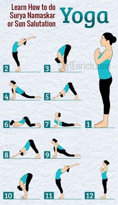 yoga poses for beginners to learn how to do the sun salitah, with instructions