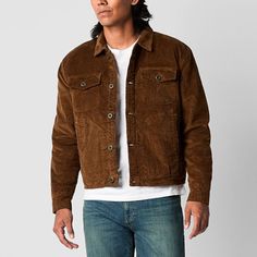 Every wardrobe needs a versatile trucker jacket and you can't go wrong with this men's corduroy style from mutual weave in a relaxed-fit with a soft sherpa lining. It features a point collar, flap-button chest pockets, long sleeves, two front slip pockets, and front button closures.Closure Type: ButtonFit: Regular FitPockets: 2 Side Slip Pockets, 2 Chest Button PocketsSleeve Length: Long SleeveApparel Length: 25 InchesFiber Content: 98% Cotton, 2% SpandexFabric Description: CorduroyFilling Conte Casual Corduroy Button-up Utility Jacket, Casual Corduroy Utility Jacket With Button Closure, Casual Corduroy Utility Jacket With Patch Pockets, Corduroy Trucker Jacket, Trucker Jacket Men, Mens Corduroy, Jackets Denim, Denim Jacket Men, Trucker Jacket