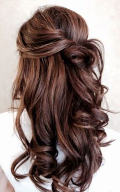 Simple Bridal Hairstyle, Wedding Guest Hairstyles, Super Hair, Wedding Hairstyles Half Up Half Down, Trendy Wedding Hairstyles, Beautiful Hairstyles, Long Brown Hair, Trendy Hair Color