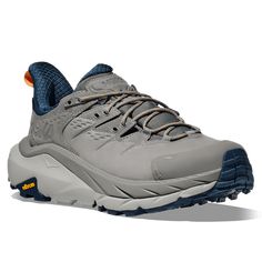 the north face men's hedgehog hiker shoe is shown in grey and blue