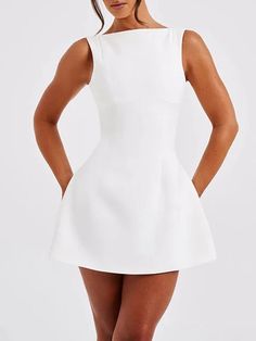 Composition: Spandex, Polyester, Natural Fiber Designer Style ID: FP20080073 Backless Dress Summer, Backless Tank Top, Sleeveless Short Dress, Mini Tank Dress, Backless Mini Dress, Mini Dresses For Women, Absolutely Fabulous, Basic Dress, Little White Dresses