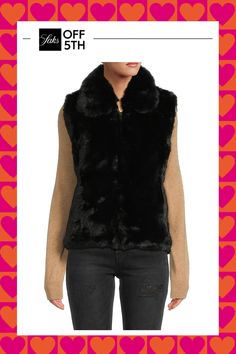 Crafted From Soft Faux Fur, This Vest Has A Spread Collar And Front Pockets. Spread Collar Sleeveless Zip Front Two Pockets Lined Faux Fur Acrylic Fur Type: Faux Dry Clean Imported Size & Fit About 22" From Shoulder To Hem Model Shown Is 5'10" (177cm) Wearing Us Size Small. Center Core - W Cw Accessories > Saks Off 5th. Surell. Color: Black. Size: Mundefined Faux Fur Vests Outfits, Fur Vest Outfits, Black Waistcoat, Faux Fur Vest Black, Faux Fur Vest, Faux Fur Vests, Vest Outfits, Black Faux Fur, Fur Vest