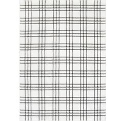 a black and white plaid rug on a white background