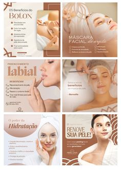 a series of photos showing different types of skin care products and how to use them