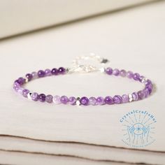 3MM Phantom Amethyst Bead Bracelet Tiny Purple Crystal Gemstone Minimalist Bracelet Adjustable 925 Silver Chain Dainty Yoga Crystal Bracelet Gift️ 🌟Material : Phantom Amethyst, Purple Crystal, Natural Stones, 925 Silver, Raw Stone 🌟Quality: AAA+ 🌟Length: fit for 6.3 ~ 7.1 inches wrists 🌟Beads size: 3mm 🌟+ Free gift pouch🎁🌿 😊🌈 If you need any customization, please don't hesitate to reach out for a bespoke creation.🌻🌻 I would like to clarify that the piece is indeed designed as a bracel Amethyst Crystal Bracelet Gift, Adjustable Polished Beads Sterling Silver Bracelet, Handmade Purple Sterling Silver Beaded Bracelets, Sterling Silver Beaded Bracelets With Polished Beads, Adjustable Polished Beads Sterling Silver Bracelet Gift, Adjustable Sterling Silver Bracelet With Polished Beads, Adjustable Sterling Silver Bracelet With Polished Beads For Gift, Spiritual Polished Beads Bracelets, Adjustable Beaded Amethyst Bracelets