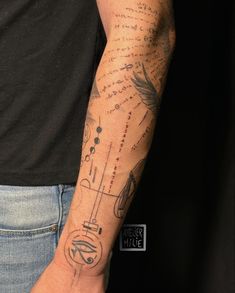 Arm tattoo egypt mythology, Atelier Milie tattoo artist Mac Miller Fine Line Tattoo, Momento Mori Tattoo Mac Miller, Mac Miller Forearm Tattoos, Don’t Trip Tattoo Mac Miller, Devine Feminine Tattoo Mac Miller, Geometric Tattoo