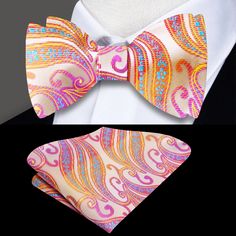 Light Yellow Yellow Summer Ties, Orange Bow Tie, Elegant Multicolor Bow Tie, Luxury Yellow Ties For Men, Luxury Classic Multicolor Ties, New Years Look, Tie Matching, Orange Bows, Silk Bow Ties