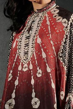 Shop for Rajdeep Ranawat Red Silk Bandhani Print Asymmetric Top And Pant Set for Women Online at Aza Fashions Red Bohemian Tops For Navratri, Bohemian Red Tops With Printed Motifs, Rajdeep Ranawat, Print Motifs, Bandhani Print, Flared Top, Red Kurta, Red Flare, Plain Pants