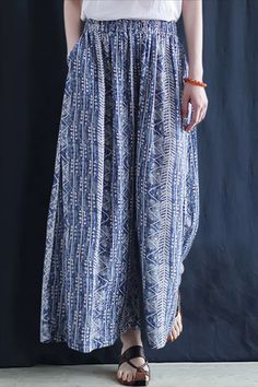 Bohemian Non-stretch Straight Leg Bottoms, Bohemian Straight Leg Non-stretch Bottoms, Bohemian Straight Leg Summer Bottoms, Non-stretch Straight Leg Harem Pants For Vacation, Bohemian Bottoms With Relaxed Fit And Straight Leg, High Waist Bohemian Relaxed Fit Bottoms, Bohemian High Waist Relaxed Fit Bottoms, Blue High Waist Bohemian Harem Pants, Bohemian High Waist Blue Harem Pants