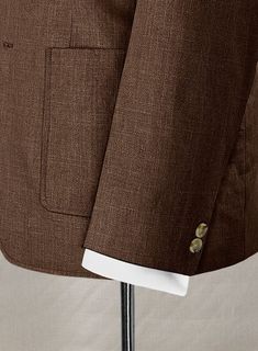 Custom Jackets, English Style 
 
 Choose from Fine Blended Linen, Pure and Italian Linen Fabrics, we can make this jacket using any fabric listed on this page. 
 
 Jacket is fully lined. 
 
 When it comes to stylish, sophisticated clothing, our coats are all you want. 
 
 Lining: 100% Viscose; Dry Clean. Brown Sport Coat With Concealed Placket For Business, Luxury Brown Tweed Jacket With Pockets, Brown Business Outerwear With Concealed Placket, Brown Formal Sport Coat With Pockets, Formal Brown Outerwear With Welt Pockets, Brown Tweed Jacket With Hidden Button Closure For Business, Semi-formal Brown Blazer With Welt Pockets, Brown Semi-formal Blazer With Welt Pockets, Brown Blazer With Concealed Placket For Business