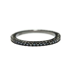 "Caviar" Black Eternity Band Ring with CZ Stone Crown Rings, Gorgeous Rings, Beautiful Baubles, Style Lookbook, Gold Promise Rings, Baguette Diamond Rings, Blushing Bride, Diamond Stacking Rings, Awesome Outfits