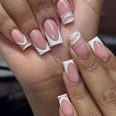 Check out these cute and fun french tip nails that you'll absolutely love and need to try! French Tip Nail Designs, Nail Tutorial, French Tip Acrylic Nails, Girly Acrylic Nails, French Acrylic Nails, Short Square Acrylic Nails, Acrylic Nails Coffin Pink, Unique Acrylic Nails