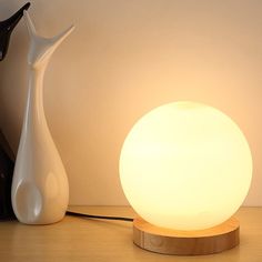 15cm Glass Round Ball Wooden Base Desk Lamp Round Desk, Glow Lamp, Small Lamps, Wishlist 2024, Round Lamp, Globe Lamps, Ball Lamps, Glass Desk, Small Table Lamp