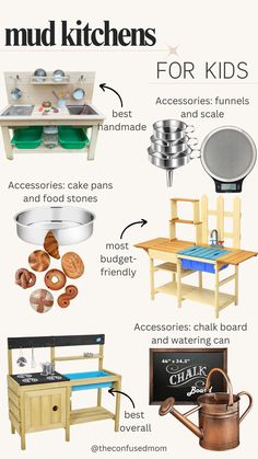 there are many different types of kitchen items for kids to play with in the house