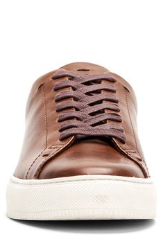 Lightly weathered leather adds a vintage feel to a clean, classic sneaker with a padded tongue and collar for comfort. Style Name:Frye Astor Sneaker (Men). Style Number: 6117976. Sneaker Men, Classic Sneakers, Comfort Style, Up Styles, Rubber Sole, Caramel, Men's Shoes, Leather Upper, Nordstrom