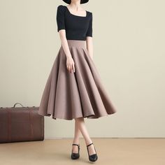 "DETAILS: * cotton linen skirt * no liner * Two side pockets * back zipper closure * High waistband * Plus size full skirt * Perfect for spring, summer and autumn * Learn More about the items From the FAQs on the page bottom * The model is 170 cm (5′ 7″) tall with a 80 cm (31.5\") bust, 66 cm (26\") waist. She is wearing the khaki linen skirt in size XS. CUSTOM MADE SERVICE If you * Change other color * Can't find your size in our size Chart * Change the Style * Change the length * Your Height i Fitted A-line Brown Maxi Skirt, Brown A-line Skirt For Spring, Spring Brown A-line Skirt, Brown Cotton Knee-length Skirt, Solid Cotton Full Skirt, Solid Color Cotton Full Skirt, Brown Fitted A-line Maxi Skirt, Solid Color Full Cotton Skirt, Brown A-line Maxi Skirt For Spring