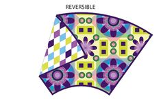 an image of a colorful design with the words reversible on it