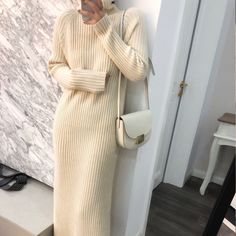 Shipping: Worldwide Express Shipping AvailableDelivery time: 7-15Days Fast ShippingReturns: Fast refund, 100% Money Back Guarantee.Brand Name: CELEB SHIJIAElasticity: High StrecthSleeve Style: RegularFabric Type: WoolenPattern Type: SolidFit Type: LOOSESilhouette: StraightNeckline: TurtleneckDecoration: NONEStyle: vintageDresses Length: Mid-CalfMaterial: WoolMaterial: AcrylicMaterial: Knitting CottonAge: Ages 25-35 Years OldOrigin: Mainland ChinaCN: GuangdongClosure Type: PulloverWaistline: Natu Oversized Beige Sweater Dress For Spring, Long Sleeve Cream Knit Sweater Dress, Cream Long Sleeve Knit Sweater Dress, Cream Knit Long Sleeve Sweater Dress, Elegant Beige Solid Color Sweater, Long Casual Beige Sweater Dress, Cream Long Sleeve Sweater Dress For Fall, Casual Long Beige Sweater Dress, Chic Cream Long Sleeve Sweater Dress