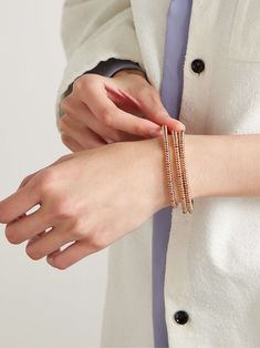 Roxanne Assoulin, Latest Bracelets, Fabric Bracelets, Brown Bracelet, Corduroy Fabric, Enamel Bracelet, Gold Fabric, Pink Bracelet, Net A Porter