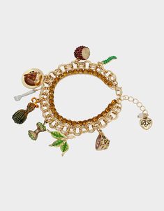 Acorn Bracelet, Cute Charm Bracelets, Its Fall Yall, Its Fall, Fall Yall, Rhinestone Chain, Cute Charms, Blue Jewelry, It's Fall